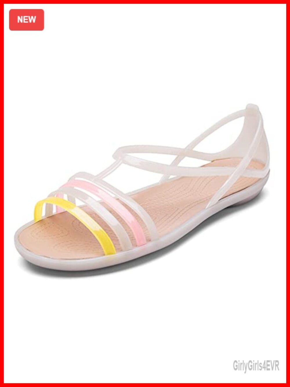 Women's Neon Jelly Open Toe Sandals T-Strap Gladiator Clear Beach Rain Shoes